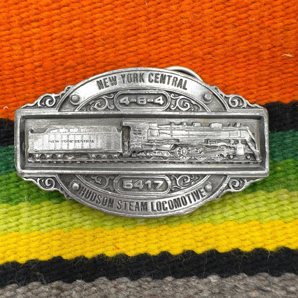 Vintage 1985 Belt Buckle Steam Locomotive 4-6-4 Hudson New York Central‎ 5417
